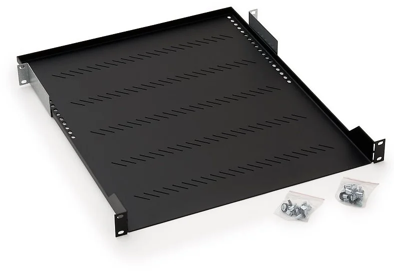 Perforovaná polica 1U/150mm RAL 9005 čierna