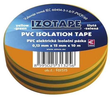 Izolačná páska pre PVC káble 15/10 zelená/žltá