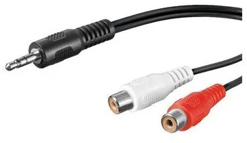 Kábel PremiumCord Jack 3,5 mm-2xCINCH M/F 1,5 m