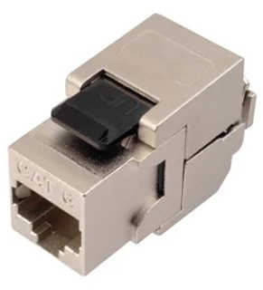 SOLARIX keystone, CAT6, STP, RJ45, čierny, samorezný SXKJ-6-STP-BK-SA