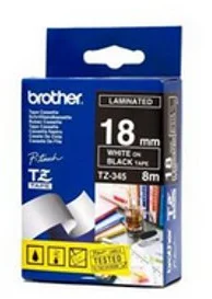 Brother TZ-345, čierna / biela (18mm, laminovaná) TZe345
