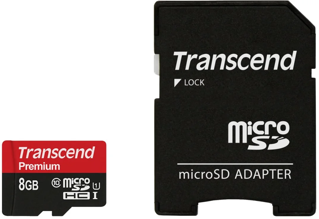 Transcend microSDHC 8GB Class10 UHS-I Premium + adaptér TS8GUSDU1