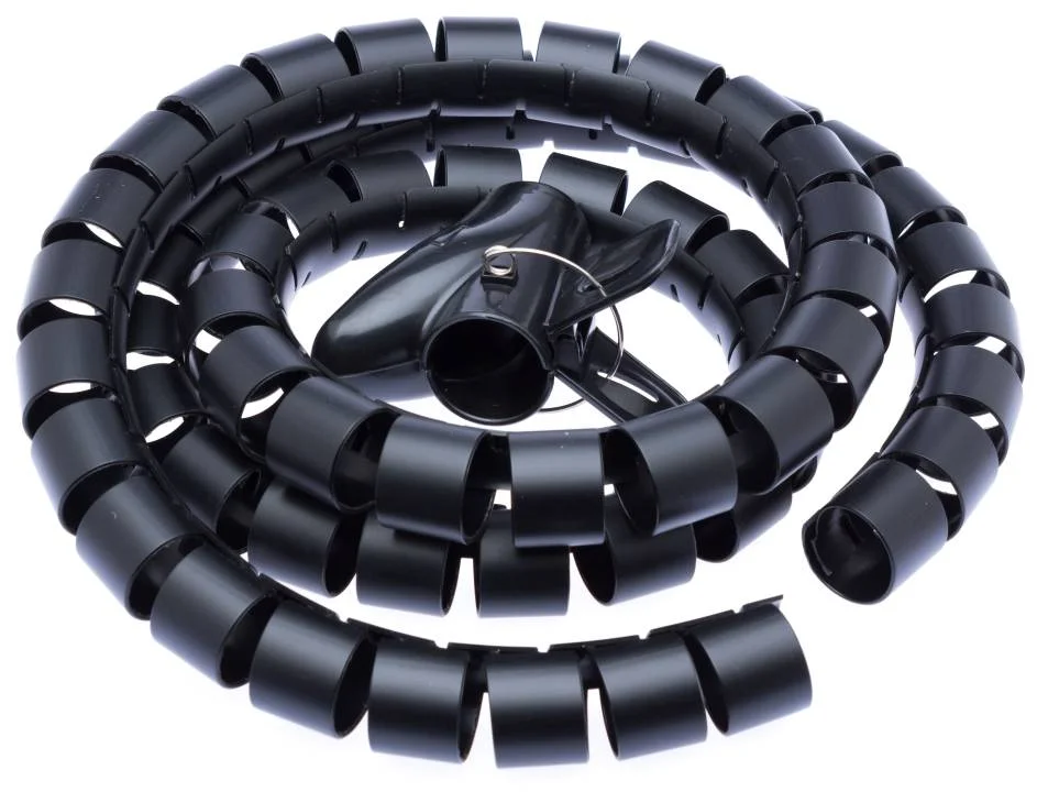 Connect IT CI-515 - Pás na viazanie káblov, rúrka, dĺžka 1,5 m a šírka 30 mm, čierny