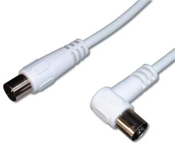 TV kábel PremiumCord M/F konektor 90°, 75 Ohm 2 m