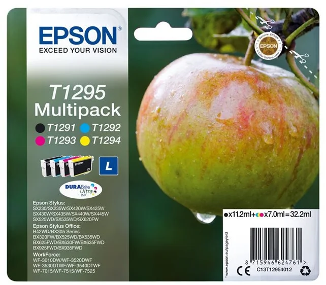 Epson T1295 Multipack 32,2ml pre Stylus SX420W/SX425W/SX525WD/SX620FW, Stylus Office BX305F/BX320FW/BX525WD/BX625FWD - originálne