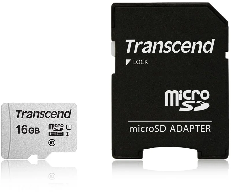 Adaptér Transcend microSDHC 300S 16GB UHS-I