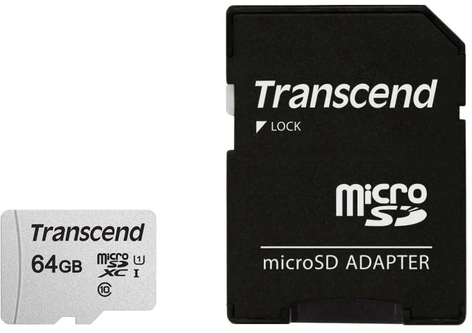 Transcend microSDXC 300S 64GB + adaptér TS64GUSD300S-A