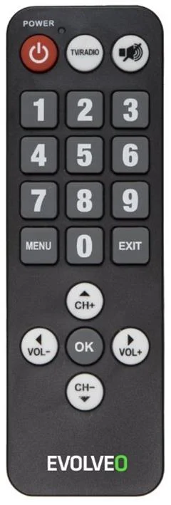 EVOLVEO seniorský diaľkový ovládač pre ALPHA T2 a OMEGA T2 REM 3055/3065