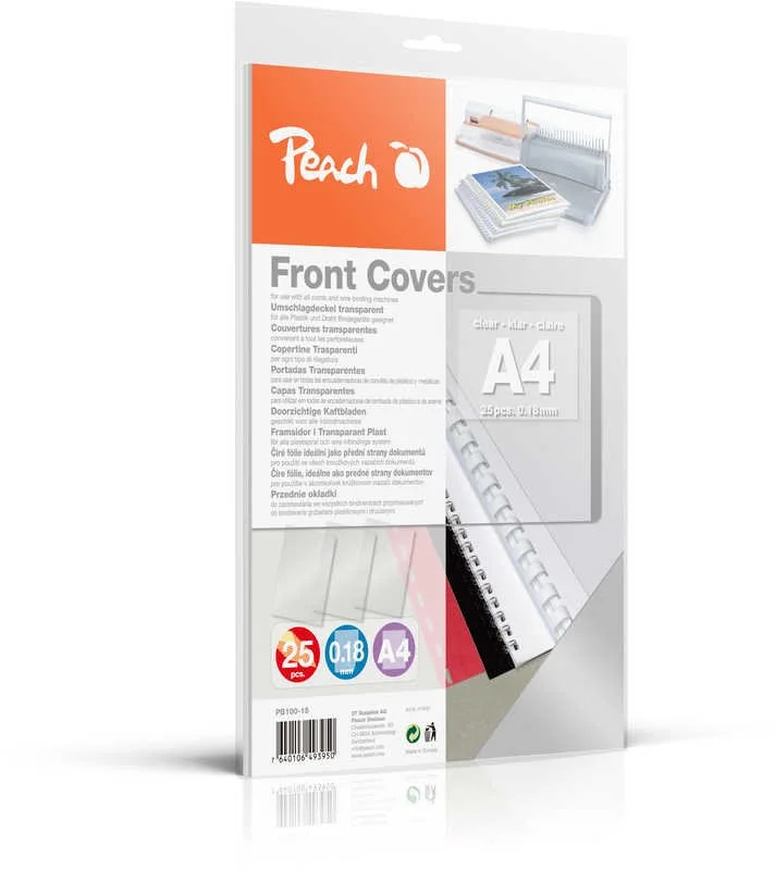 Peach PB100-15 predné obaly na väzbu, A4 25 listov