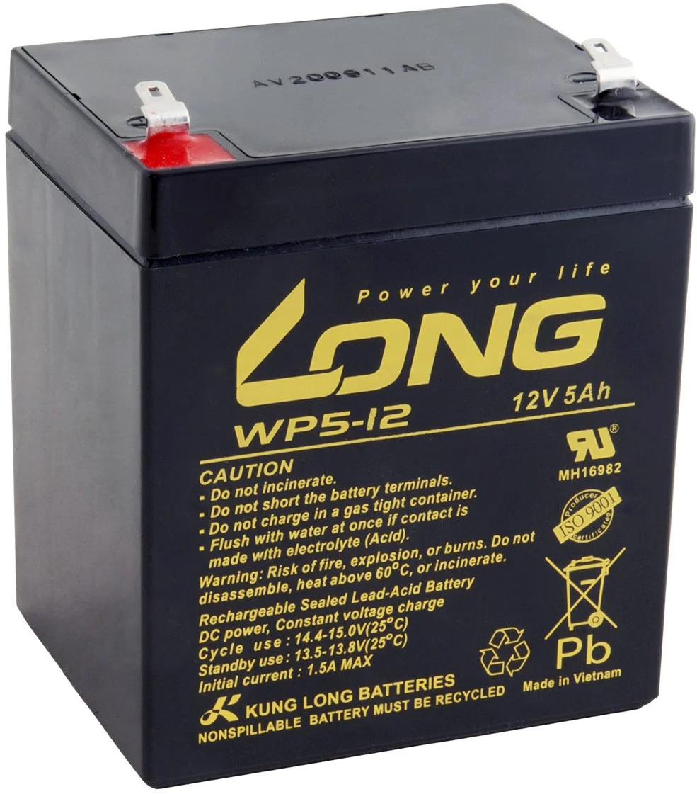 Long 12V 5Ah olovený akumulátor F1 (WP5-12 F1) PBLO-12V005-F1A-1