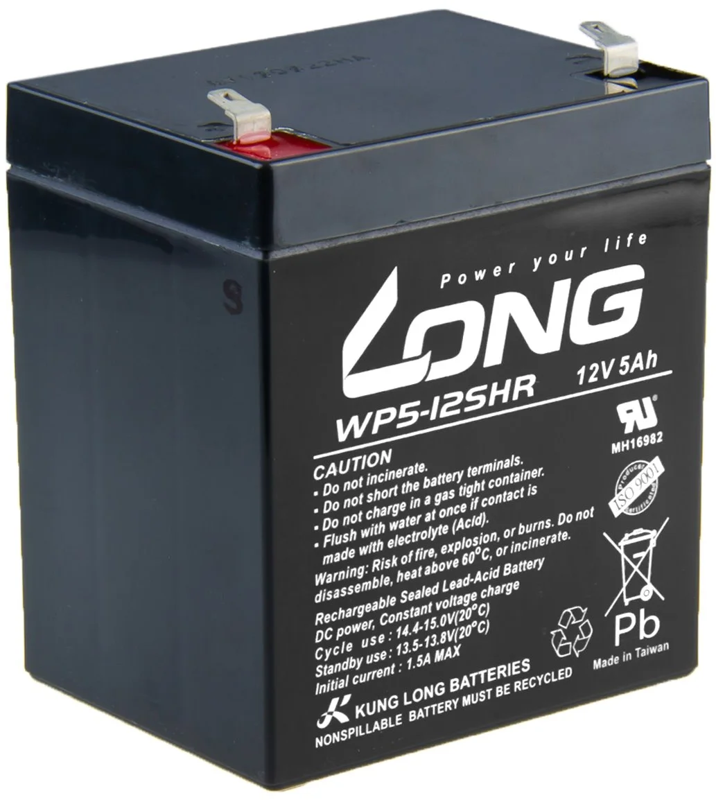 Long 12V 5Ah olovený akumulátor HighRate F1 (WP5-12SHR F1) PBLO-12V005-F1AH
