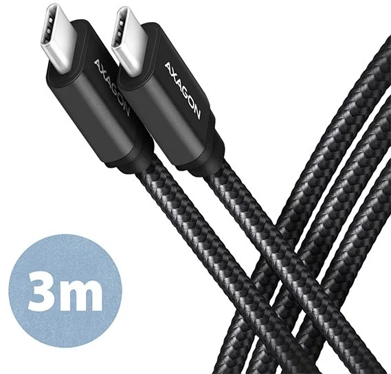 AXAGON BUCM3-CM30AB, SPEED kábel USB-C <-> USB-C, 3 m, čierny