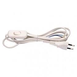 Flexo PVC šnúra 2 × 0,75 mm2 s vypínačom, 2 m, biela