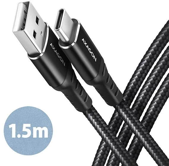 AXAGON BUCM-AM15AB, HQ kábel USB-C <-> USB-A, 1,5 m, USB 2.0