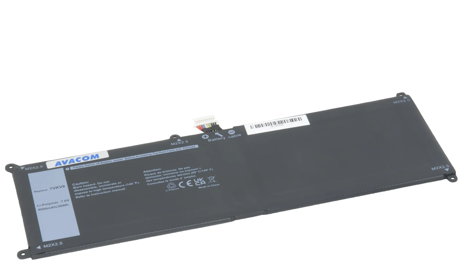 Avacom Dell XPS 9250, Latitude 7275 Li-Pol 7,6V 4000mAh 30Wh