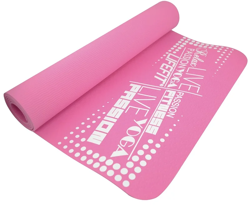 LIFEFIT YOGA MAT TPE, 183x61x0,4cm, ružová