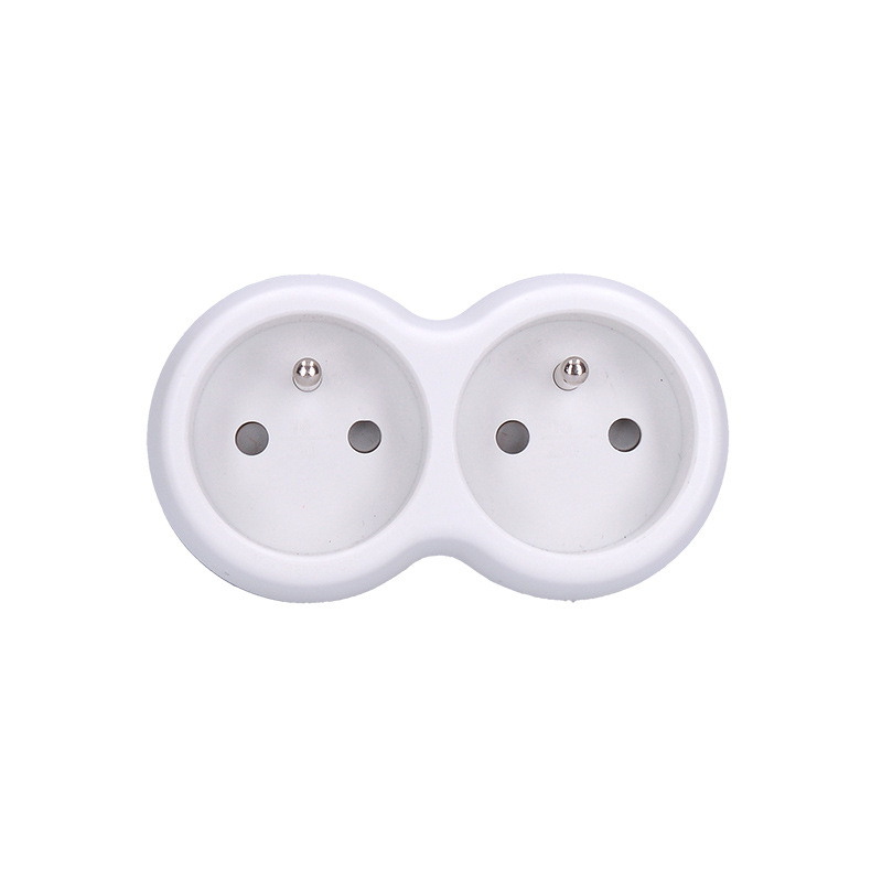 Solight rozbočovač, 2x 10A, bielo-sivý