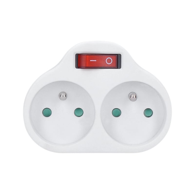 Zásuvka Solight, 2x 10A, biela, vypínač