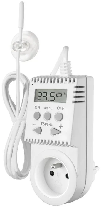 Digitálna zásuvka ELEKTROBOCK na prepínanie teploty s externým snímačom teploty TS05