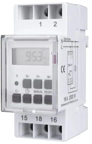 Časový spínač ELEKTROBOCK na DIN lištu CS4-16