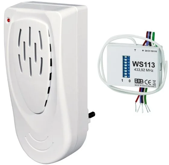 Bezdrôtový zvonček ELEKTROBOCK-230V AC so samoučiacim sa kódom BZ8-113