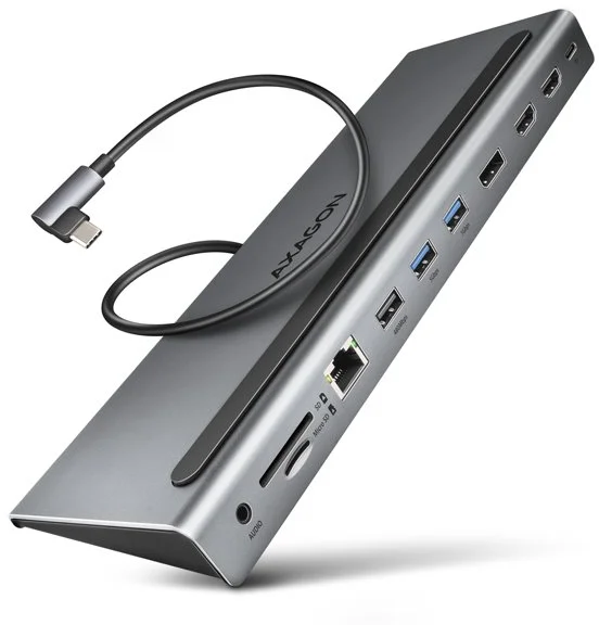 Rozbočovač AXAGON HMC-4KX3 USB 5Gbps, 3x USB-A, 2x HDMI, DP