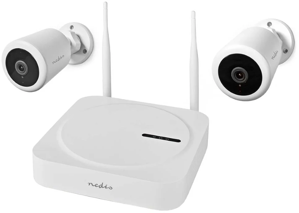 NEDIS 1080p KIT/ 1x NVR/ 2x bullet kamera/ 2Mpx/ 4 mm objektív/ IP65/ nočné videnie/ sieťové napájanie/ 12 V adaptér/ biela