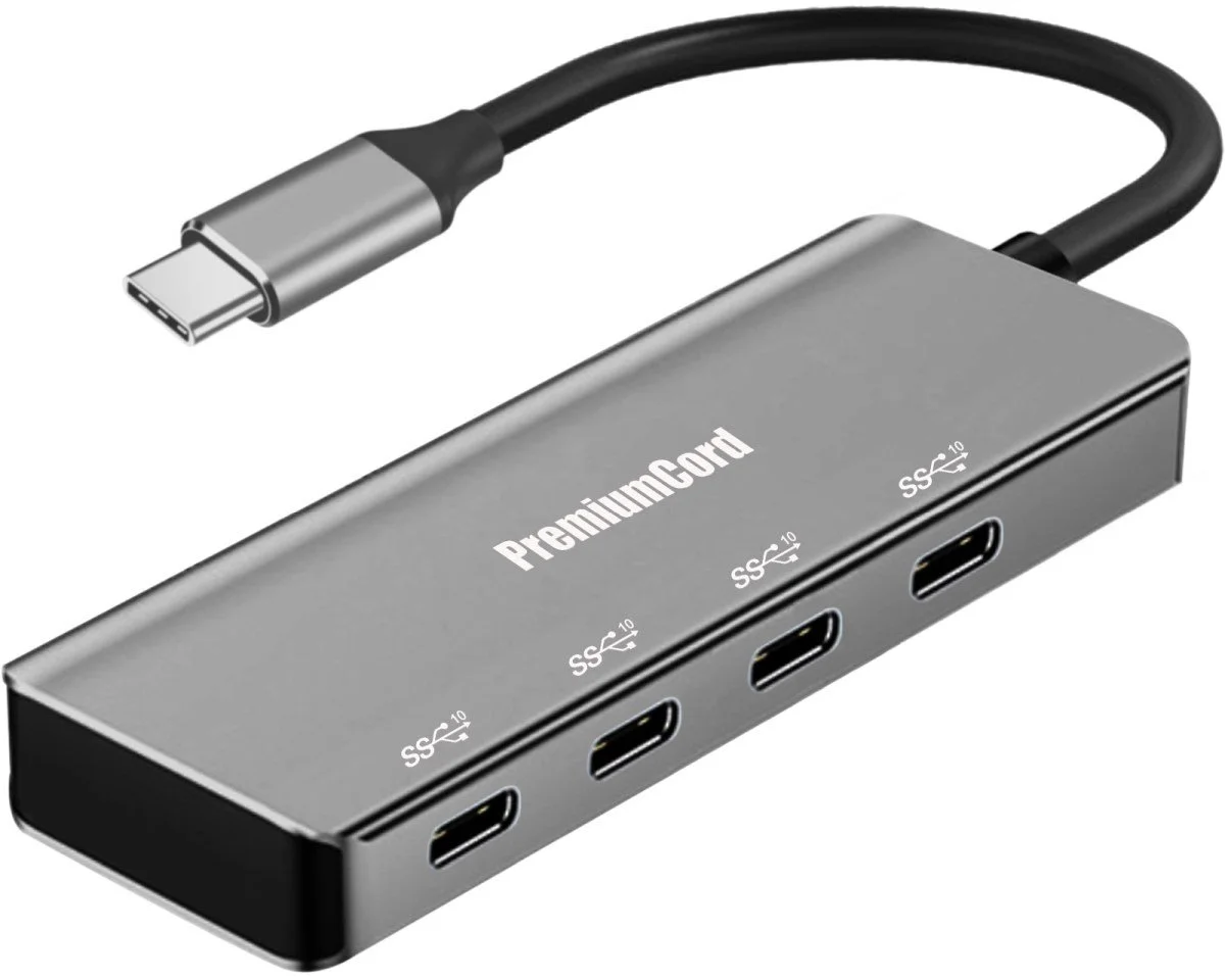 5G SuperSpeed Hub USB-C na 4x USB 3.2 C Hliník