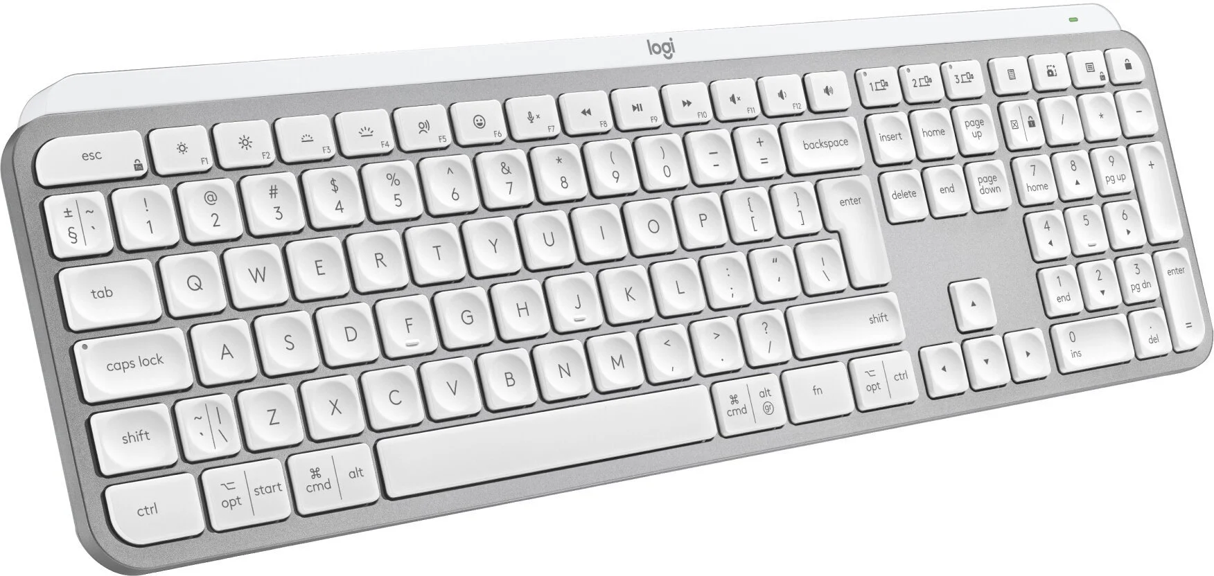 Logitech Wireless MX Keys S, US, INTL, Wireless, Pale Grey, Bolt