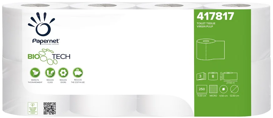 Toaletný papier PAPERNET BT, 3 vrstvy, kartón = 56 roliek x 27,5 m