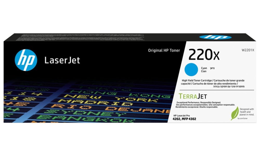 Toner HP 220X (azúrový, 5500 str./min.) pre LaserJet Pro 4202dn, 4202dw, MFP 4302dw, MFP 4302fdn, MFP 4302fdw