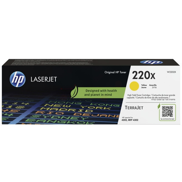 Toner HP 220X (žltý, 5500 str./min) pre LaserJet Pro 4202dn, 4202dw, MFP 4302dw, MFP 4302fdn, MFP 4302fdw