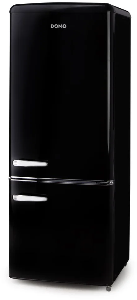 DOMO DO91706R Retro chladnička s mrazničkou dole 147/44 l, čierna