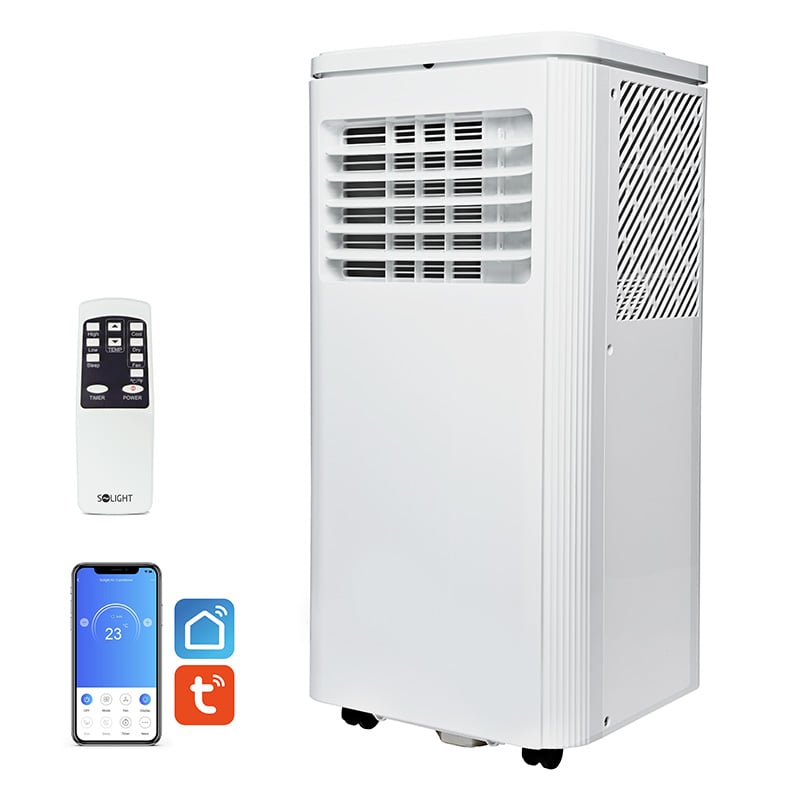 Mobilná klimatizácia Solight 9000 BTU, smart WiFi, chladenie, odvlhčovanie, ventilátor