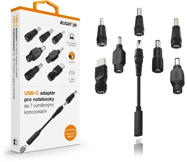 Adaptér USB-C pre notebooky a ultrabooky so 7 vymeniteľnými konektormi