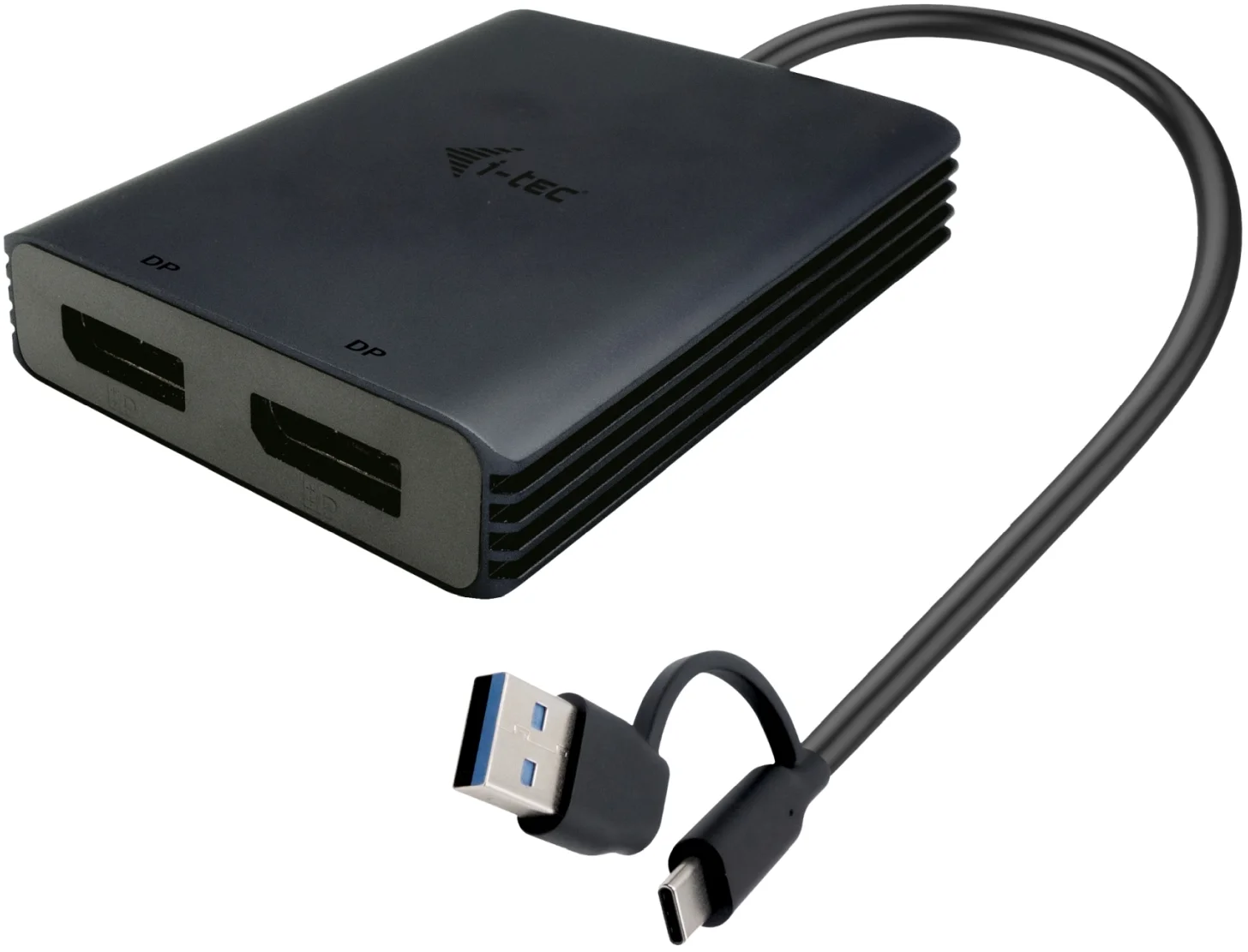 i-tec USB-A/USB-C Dual 4K DP Video Adapter