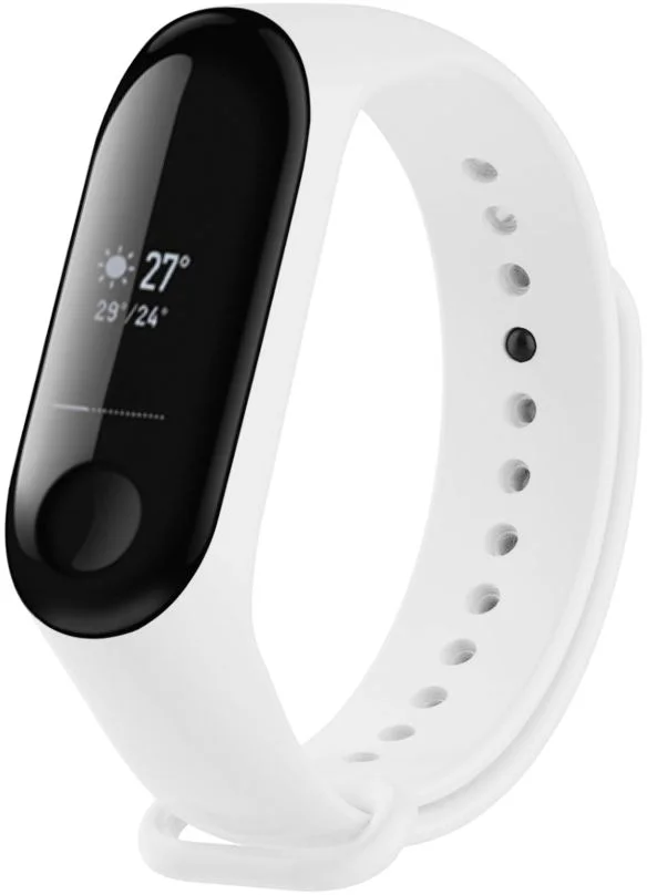 Silikónový remienok FIXED pre Xiaomi Mi Band 3/4, biely