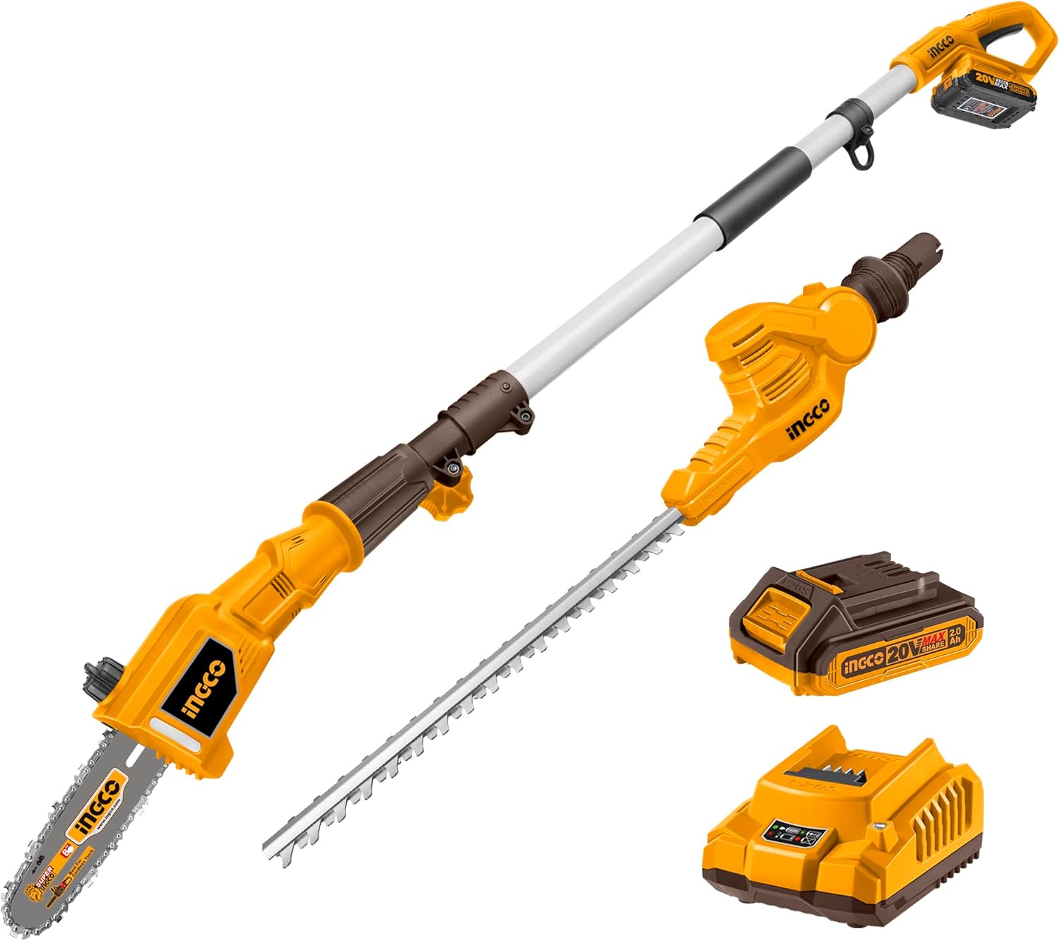 Ingco CPTS201681 AKU AKU nožnice na konáre a akumulátorové nožnice na živý plot vrátane batérie a nabíjačky