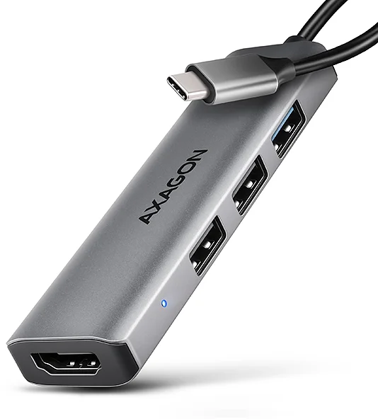 AXAGON HMC-H3A, rozbočovač USB 5 Gb/s, 3x USB-A, HDMI 4k/30Hz, kábel USB-C 15 cm