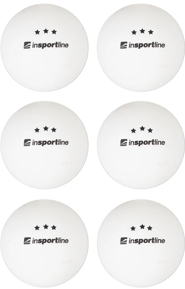 Pingpongové loptičky inSPORTline Elisenda S3 6ks - biele