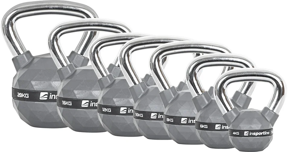 Sada pogumovaných činiek inSPORTline Ketlebel PU 4-20kg