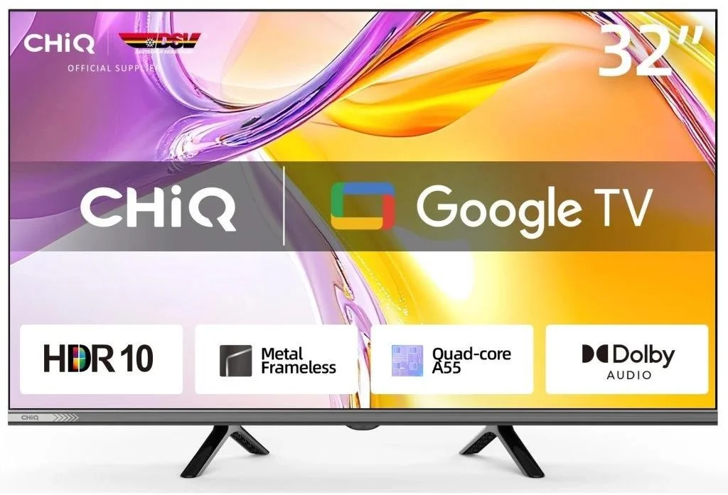 CHiQ L32M9E TV 32", HD, smart, Google TV, Dolby Audio, dbx-tv, HDR 10