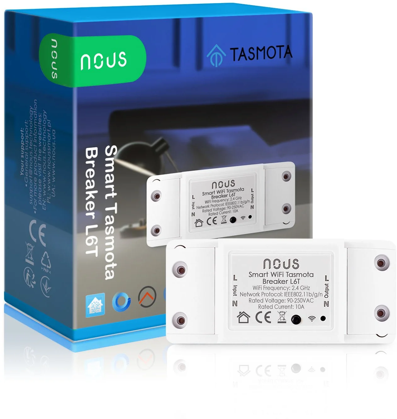 NOUS L6T WiFi Tasmota 1 kanálový prepínač