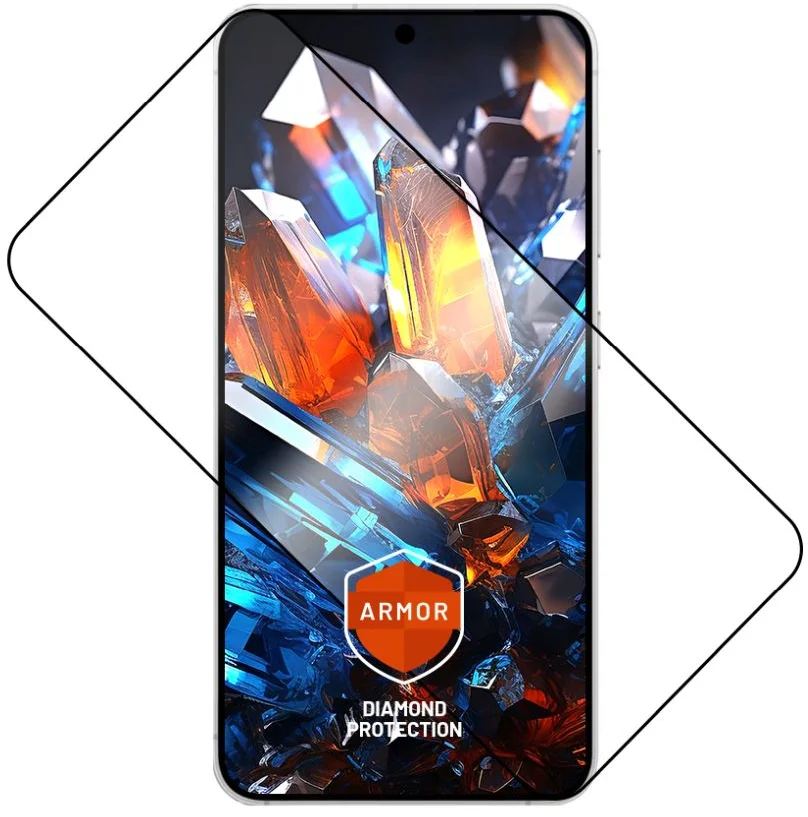 Ultra odolné tvrdené sklo FIXED Armor s aplikátorom proti prachu a vrstvou AR pre Samsung Galaxy S24/S25, čierne