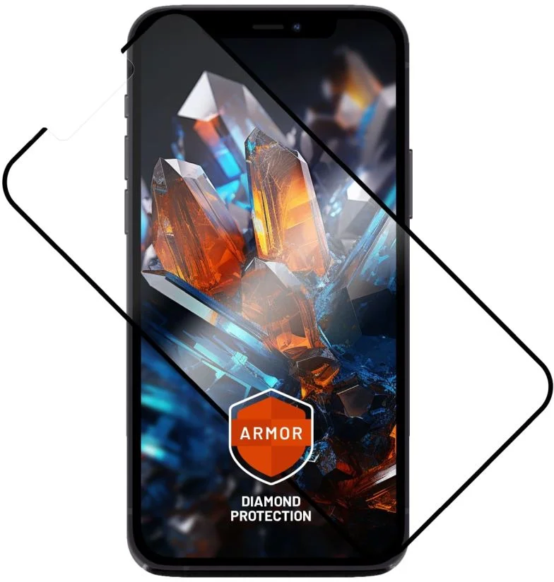 Ultraodolné tvrdené sklo FIXED Armor s aplikátorom proti prachu a vrstvou AR pre Apple iPhone 13/13Pro/14/16e, čierne
