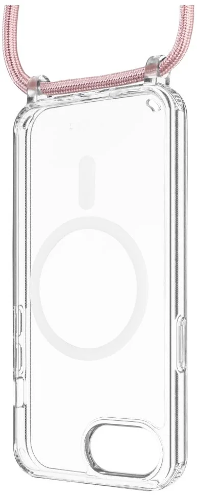 FIXED MagPure puzdro na krk s ružovou šnúrkou pre Apple iPhone 16e