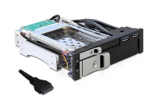 Delock 5,25 náhradný rám pre 1x 2,5 + 1x 3,5 SATA HDD + 2 x USB 3.0 porty
