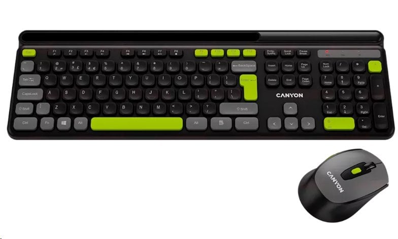 Bezdrôtová klávesnica CANYON HSET-W5 SET CS + optická myš