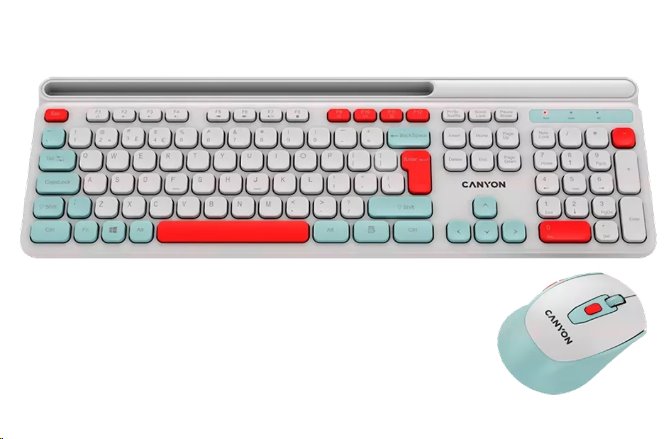 Bezdrôtová klávesnica CANYON HSET-W5 SET + optická myš