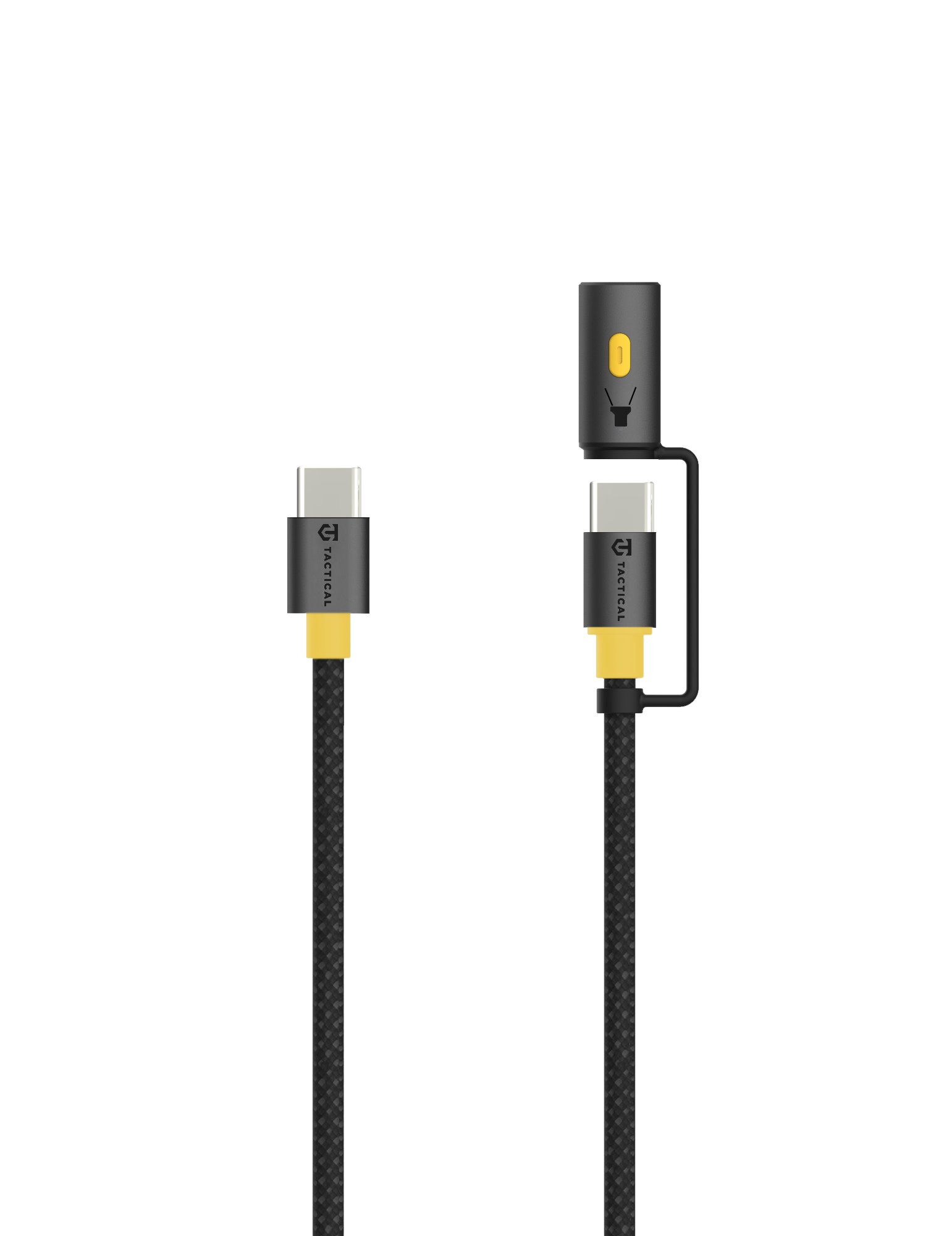Taktický kábel Stinger USB-C/USB-C 1,5 m čierny